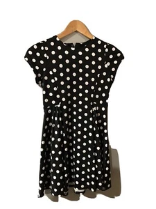  Black with White polka dots Girls Dress Size 12 - Picture 1 of 4
