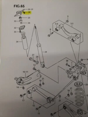 Pernos de soporte de amortiguador trasero Suzuki Kizashi OEM #41892-57L00 cantidad 3 Foto 1 de 2