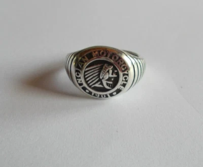 Indian~Motorcycle~Ring~Biker~Jewelry~Sz.~9.5~Silver Plated~Adj.~Men's~Woman's - Image 1 of 4