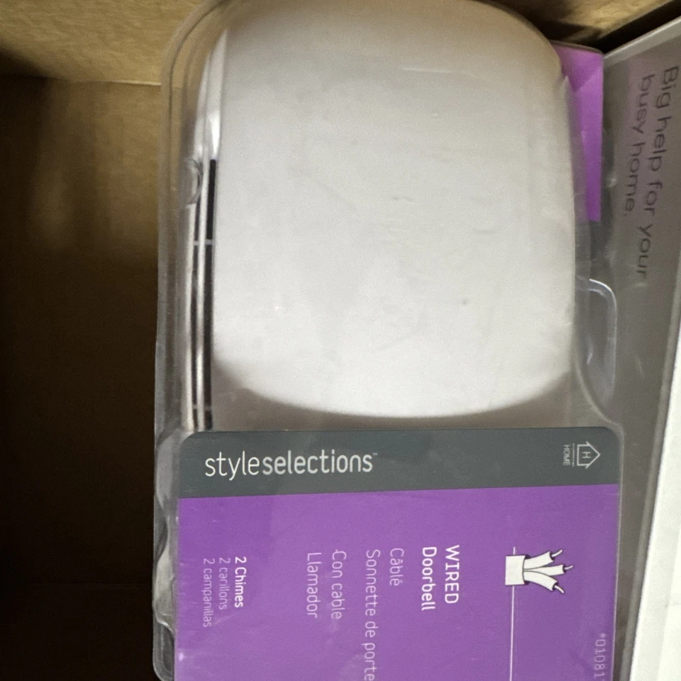 New Style Selections SS-2735-03 White Wired Doorbell 2 Chime