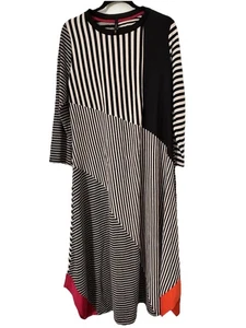 Nuevo con etiquetas Maxi Vestido Para Mujer RARO IC COnnie K Color Block Rayas Talla L Artístico Dopamina - Imagen 1 de 23