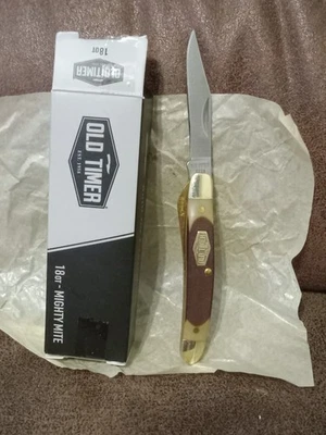 Cuchillo de bolsillo plegable Old Timer 18OT Mighty Mite 4,7 pulgadas de acero inoxidable NUNCA USADO Foto 1 de 4