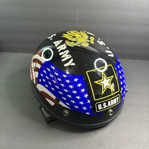 OUTLAW US ARMY  Graphic Half Shell Motorcycle Helmet T-70 DOT  Size L  - Bild 1 von 8