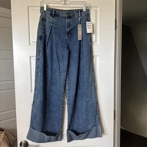 Nordstrom Girls Tractr Jeans Wide Leg Cuffed Light Wash NWT Size 16,14,12 Avail - Picture 1 of 3