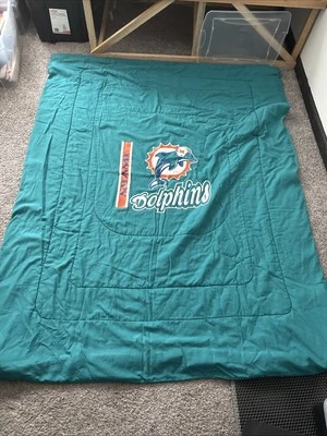 Manta edredón vintage NFL Miami Dolphins azul aprox 74x 70 Foto 1 de 3