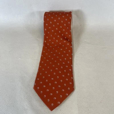 Corbata de seda GIORGIO ARMANI Collezioni ITALIA naranja geométrica 3 5/8" X 59" pulgadas Foto 1 de 4