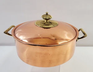 PM Italy Kupfer Deko Design Schmor Kasserolle Kochtopf mit Deckel - Bild 1 von 15