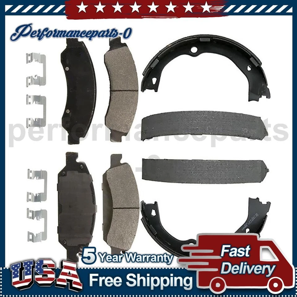Juego de pastillas de freno de disco delanteras traseras zapatas de freno de estacionamiento para Chevrolet Tahoe 2016-2018 Foto 1 de 4