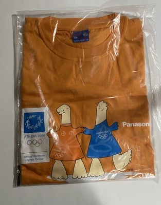 Athens 2004 Olympics T-Shirt XXVIII Olympiad Mascots Greece XXL Panasonic New - Image 1 of 4