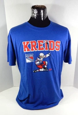 2021-22 Mens NY Rangers Chris Kreider BreakingT Blue Kreids Celly T-Shirt XL - Image 1 of 4