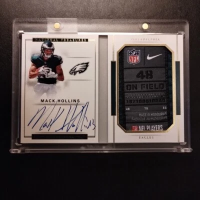 #2/5 Mack Hollins Rookie Laundry Tag Patch Auto Booklet 2017 National Treasures - Image 1 of 4