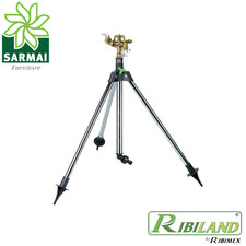 RIBIMEX Aspersore in metallo su treppiede regolabile 360° raggio 25 m - 500 m²