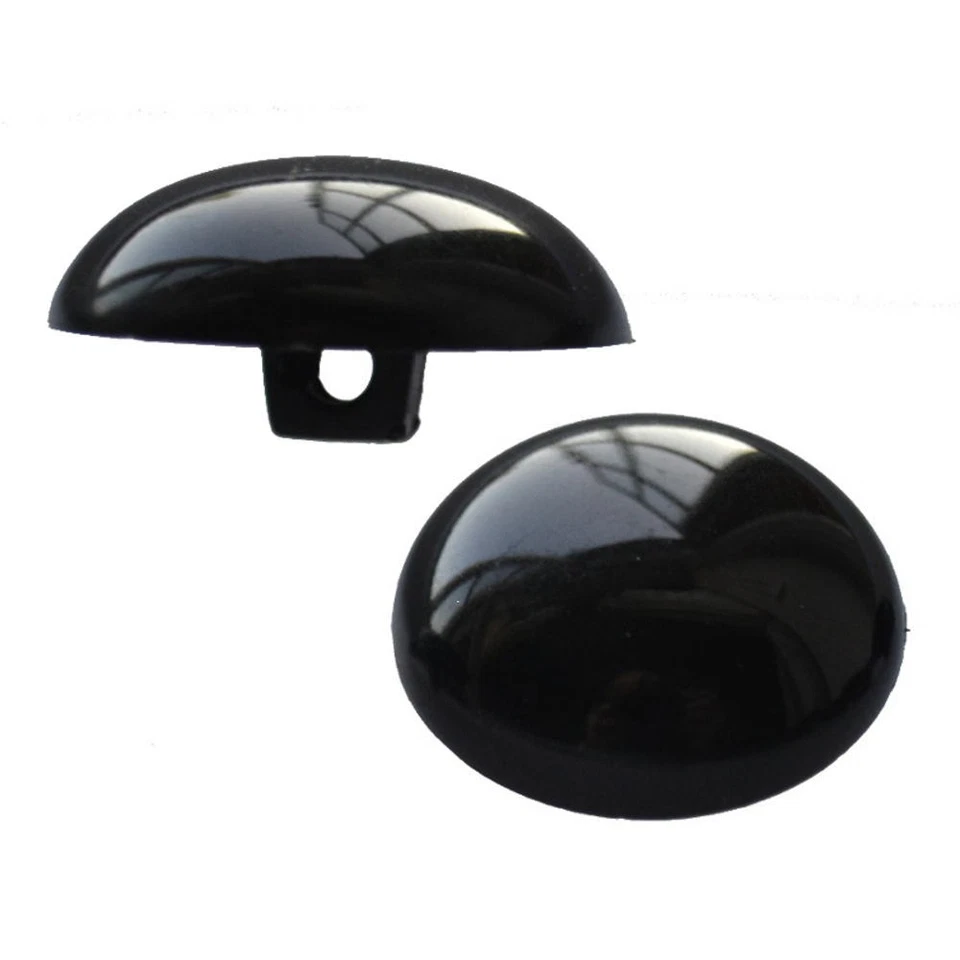 BLACK NYLON DOMED MUSHROOM SHANK BUTTONS  7.5mm to 28mm - Image 1 of 3