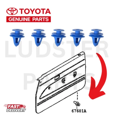 89-95 TOYOTA PICKUP INTERIOR PANEL PUERTA MOLDURA RETENEDOR CLIP CANTIDAD 5 NUEVO OEM Foto 1 de 2