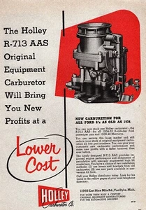 Carburador Holley R-713 1954 AAS para anuncio impreso original de Mercury Ford - Imagen 1 de 1