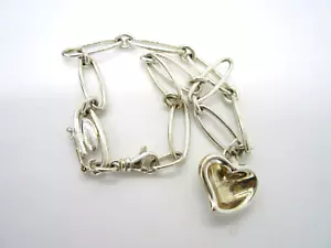 Pulsera Tiffany & Co. Elsa Peretti Plata Esterlina Tallada Corazón Etiqueta Dije - Imagen 1 de 4
