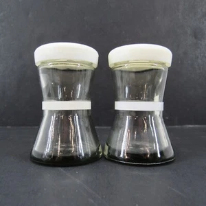 Scuoti sale e pepe a clessidra vintage anni 70 fascia bianca all'indietro marchio G - Foto 1 di 7