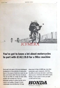 HONDA 'S.90' Original 1965 Motor Cycle Advert #3 : 669/55 - Foto 1 di 1