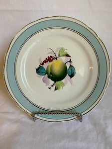 Vintage Plate Spring Blue Band Fruit Apple Scalloped Edge 8 1/4"  Style#11 - Picture 1 of 5