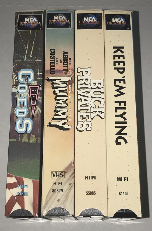 x4 Abbott & Costello Movie VHS Lot Keep Em Flying MUMMY Buck Privates CO-EDS Foto 1 de 4
