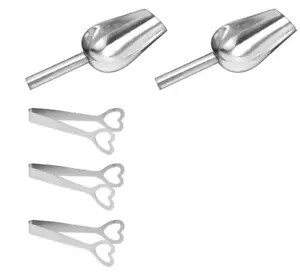 Candybar Zangen Set, 5-teilig Zuckerzange, 3 herzförmige Stabzangen+2 Schaufeln - Bild 1 von 11