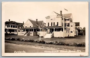 Postcard RPPC c1942 Kennebunk Beach Maine Surfside Cottages Censor Cancel to UK - Picture 1 of 2