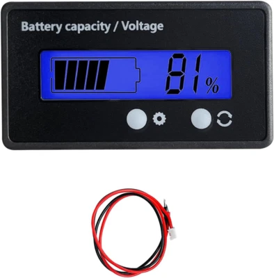 Golf Cart Battery Meter 12V-84V with LCD Display & Waterproof Design