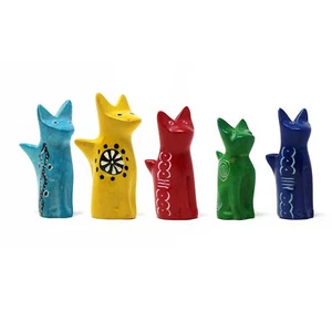 HAND CARVED SOAPSTONE CATS - Picture 1 of 6