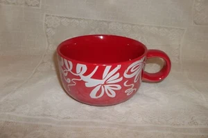 STARBUCKS 16 OZ MUG. RED WITH WHITE RIBBONS. NEW - Picture 1 of 2