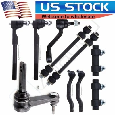 Juego de 10 para Dodge Ram 1500 2000 2001 2x2 extremos de varilla de amarre Pitman brazo loca dirección Foto 1 de 4