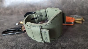 Handmade Soft Watch Band, Leather Bund Strap 22mm 24mm 26 mm Vintage Watch Cuff - Picture 1 of 17