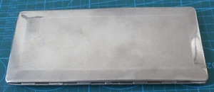 Large engine turned cigarette case, chrome with gilded / brass interior 1950’s? - Picture 1 of 5
