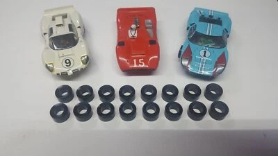 Neumáticos de silicona 16.446 AFX Mega G G+ Tomy SRT Turbo trasero HO SLOT CAR NEGRO C2 Foto 1 de 2