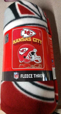 NEW Kansas City Chiefs Grid Iron NFL Fleece Throw Blanket, 50" x 60" Northwest Cover