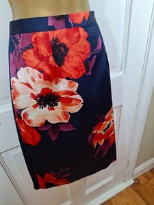 Coast Navy Blue & Multicoloured Floral Lined Skirt, UK 12, New With Tag £85 €110 - Picture 1 of 9