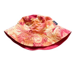 Patagonia Baby Sun Bucket Hat Pink Tropical Floral Reversible with Strap 12M - Picture 1 of 6