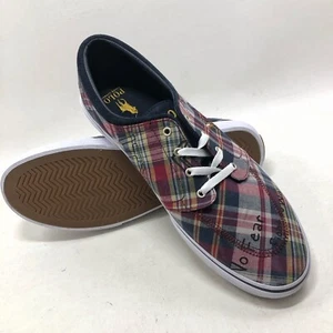 Neu POLO RALPH LAUREN Faxon X Plaid Graffiti Plaid Canvas Sneakers Gr. 15 /48 - Bild 1 von 12