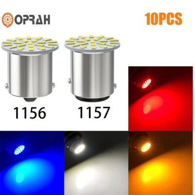 10pcs 12V/24V LED Bulbs 1156 BA15S R5W R10W 1157 BAY15D 3014 22 SMD Turn Signal - Image 1 of 4