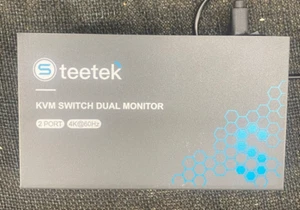 Steetek KVM Switch Dual Monitor 2-Port 4K@60Hz New - Picture 1 of 5