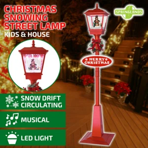 1.8M Christmas Snowing Street Lamp Lantern Kids Musical LED Light Decor Wreath - Picture 1 of 12