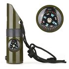 All Purpose Outdoor Whistle with Thermometer and Reflective Signal Mirror