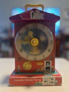 Fisher Price Musical Tick Tock Enseñanza Reloj Música Movimiento Japón-Funciona 1962-68 - Imagen 1 de 14