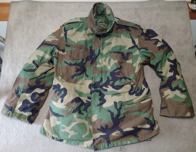 US Army M65 Woodland Camo Field Jacket Coat Cold Weather Large W/liner - Image 1 of 4