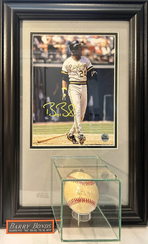 Barry Bonds Autographed signed baseball with 8x10 sign Auto with COA  🔥📈 - Image 1 of 4