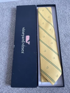 Augusta National Golf Club Members Yellow Logo Golf Tie, Never Worn In Box - Picture 1 of 4