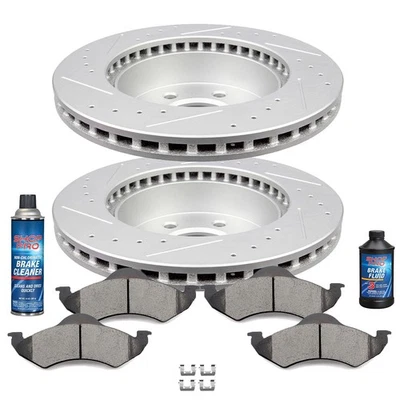 Rotores delanteros perforados + pastillas de freno de cerámica para Dodge Durango Dakota 2000-2002 Foto 1 de 4