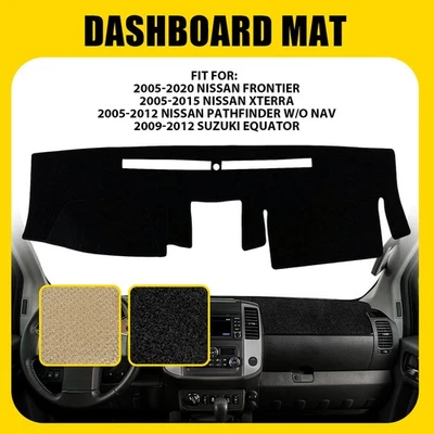 Nueva alfombrilla para tablero de instrumentos apta para Nissan Frontier, Xterra, Pathfinder negra Foto 1 de 4