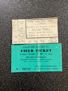 ROLLING STONES RARO BOLETO CONCIERTO TALÓN FOLSOM FIELD BOULDER, CO 10/4/1981 - Imagen 1 de 6