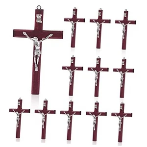 SHAOQINLIN Cruz de pared de crucifijo de 12 piezas, cruz de madera de 12 PCS - Picture 1 of 7