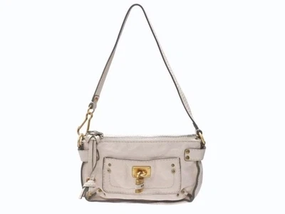 Chloe Mini Paddington pouch shoulder bag French leather beige Auth - Image 1 of 4